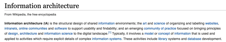 Information Architechture Wikipedia
