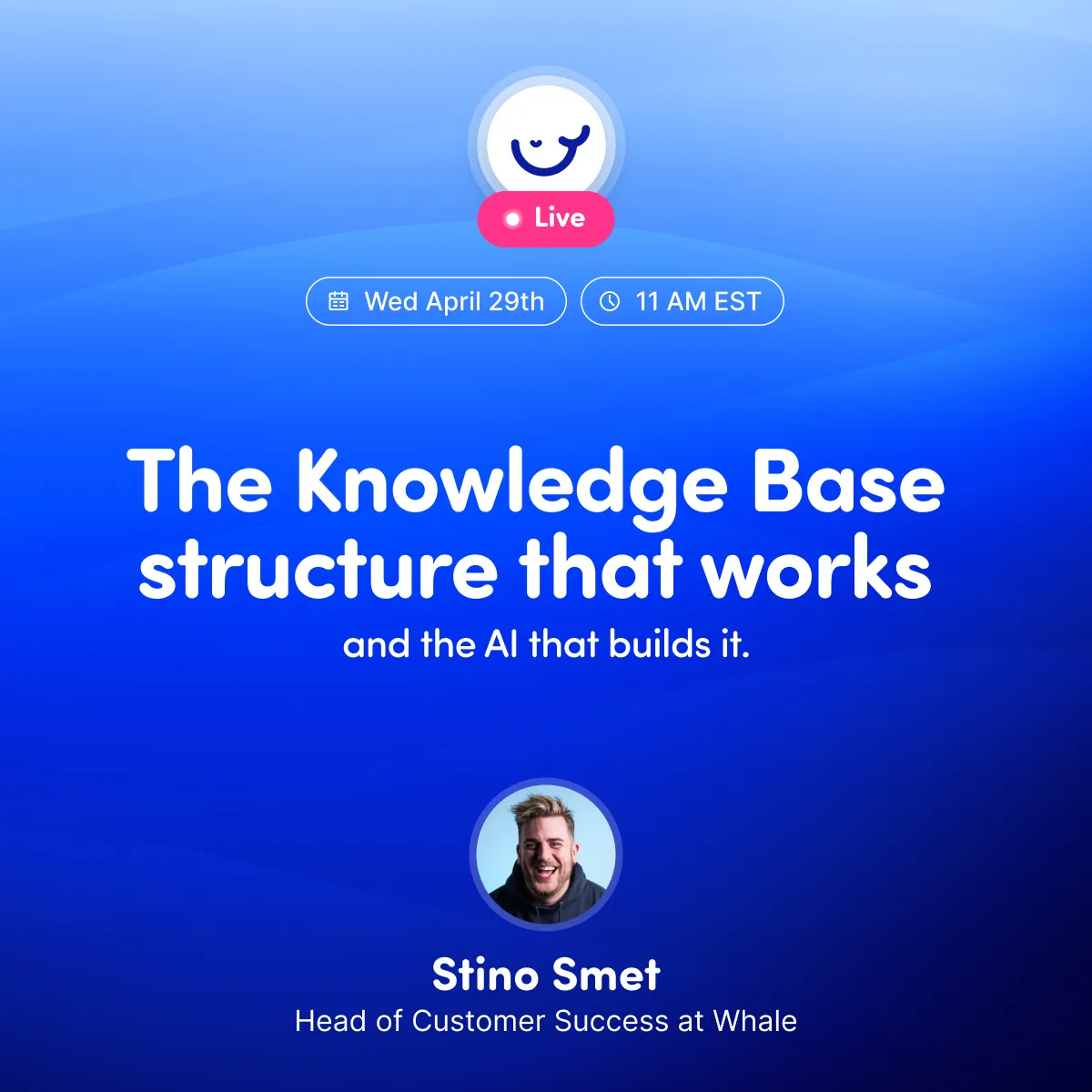 Webinar cover: The knowledge base structure that works, and the AI that builds it