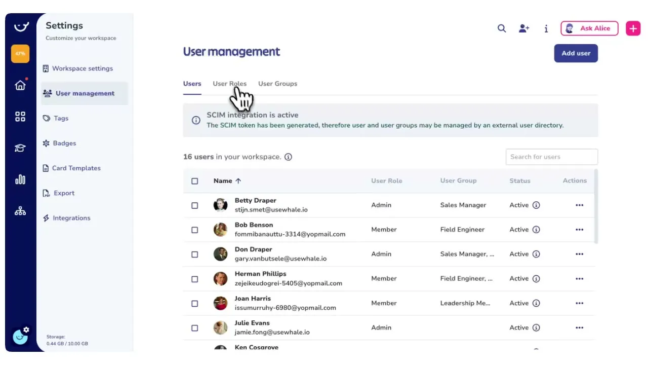 Advanced Permissions in Whale