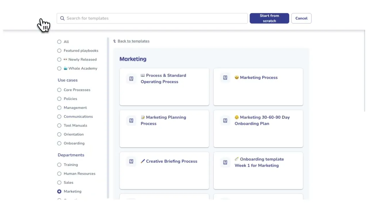 SOP & Process Templates in Whale