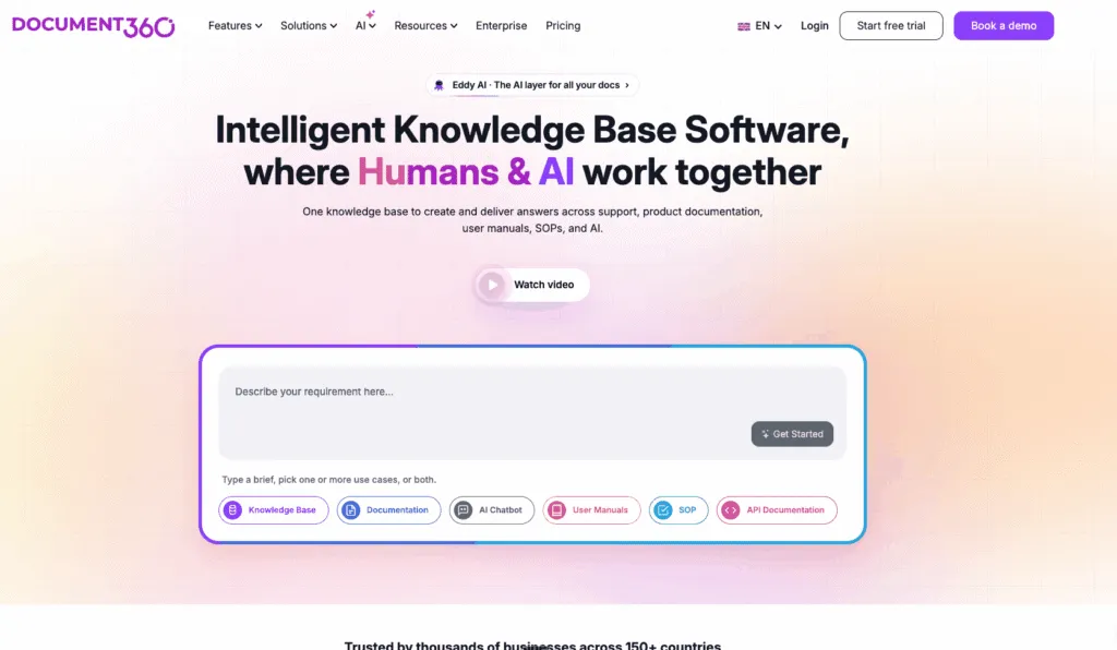 Document360 knowledge base and technical documentation platform
