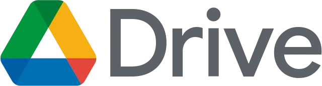 Google Drive logo featuring the triangular-shaped icon with green, yellow, and blue colors on the left, and the word "Drive" in gray text on the right—perfect for integrating into your employee training and onboarding materials.