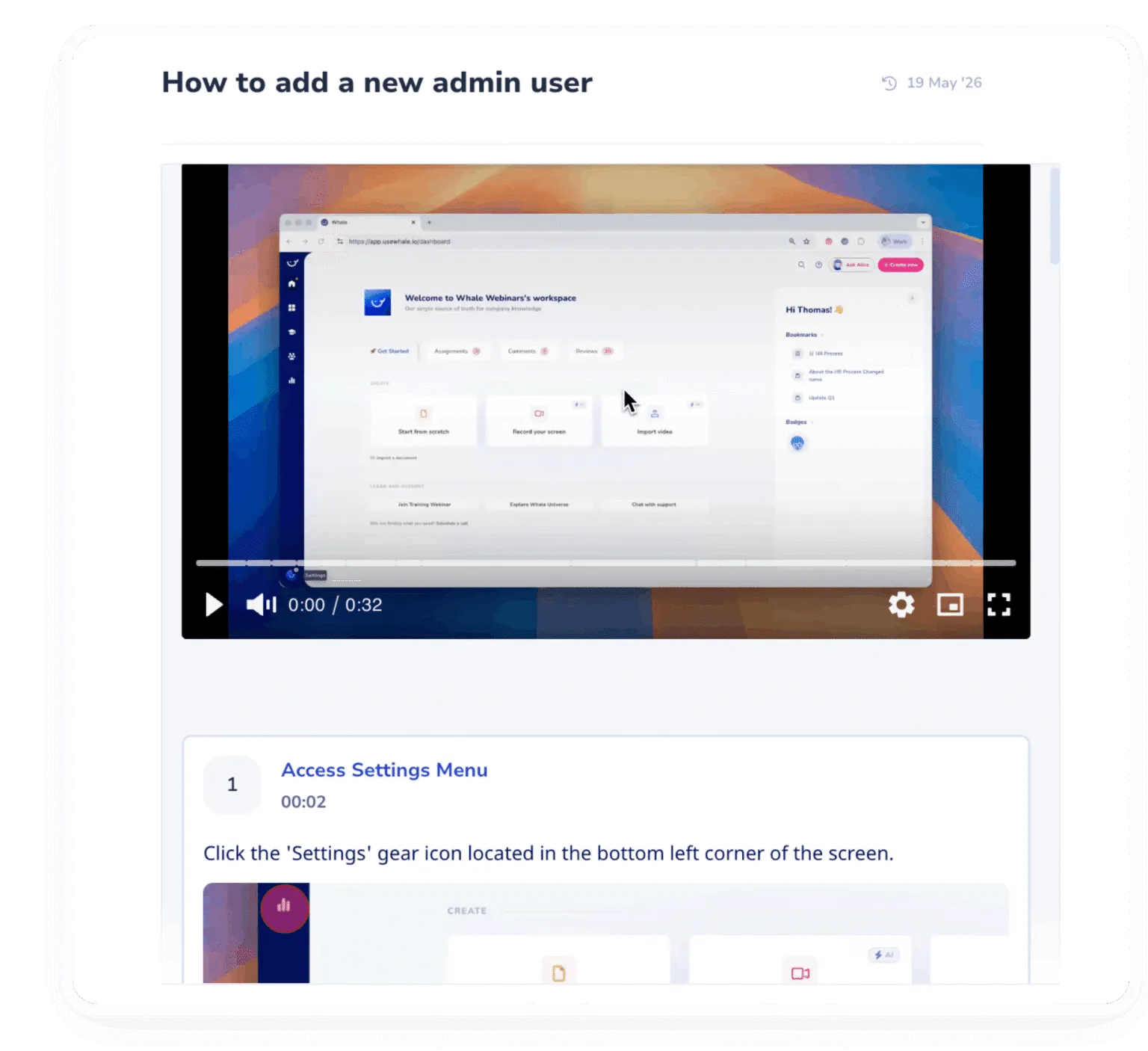 Capturing a process in Whale