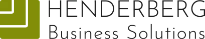 Logo of Henderberg Business Solutions with a green geometric symbol on the left and company name to the right, reflecting their commitment to employee training and effective onboarding processes.