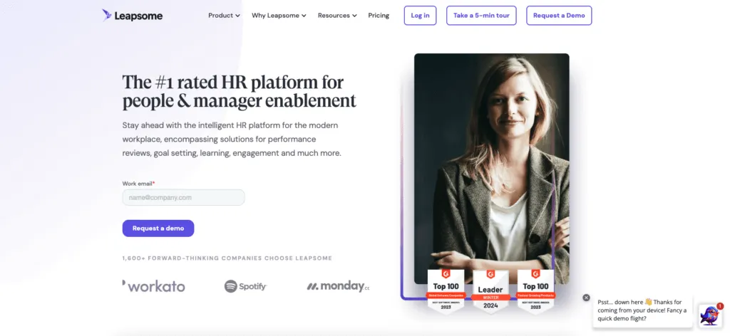 Leapsome employee training software screenshot