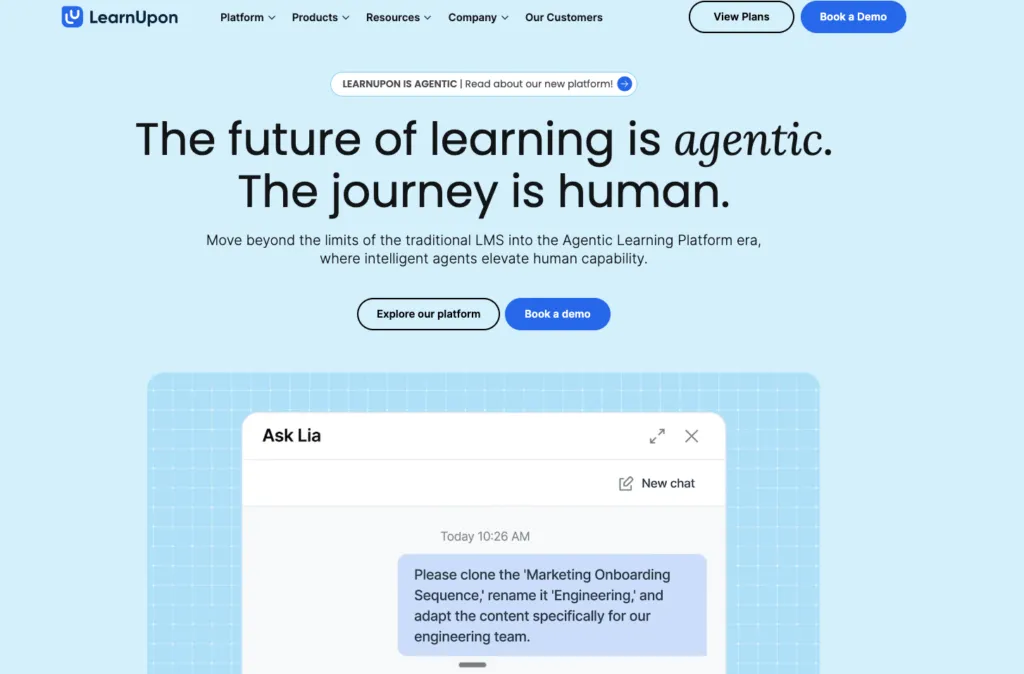 LearnUpon showing multi-audience learning portals for employee, customer and partner training