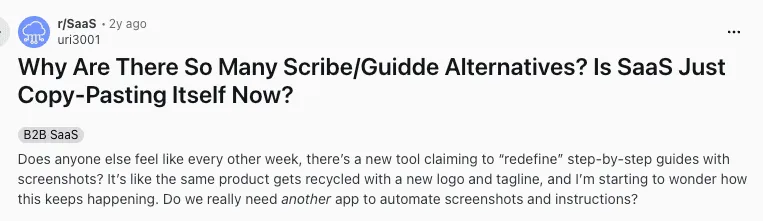 Reddit comment on Guidde alternatives