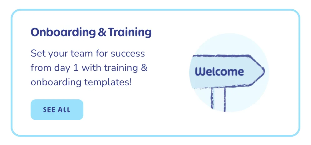 A sign displaying the words "new employee onboarding" and "training.
