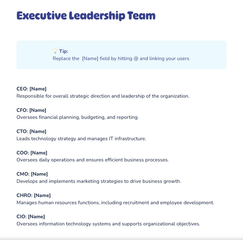 People Directory Template