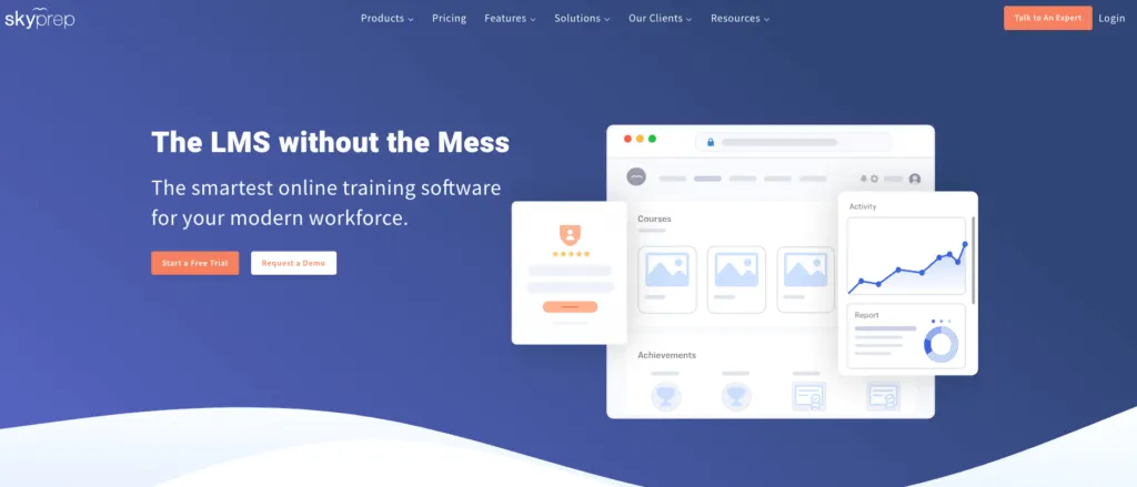 SkyPrep employee training software screenshot