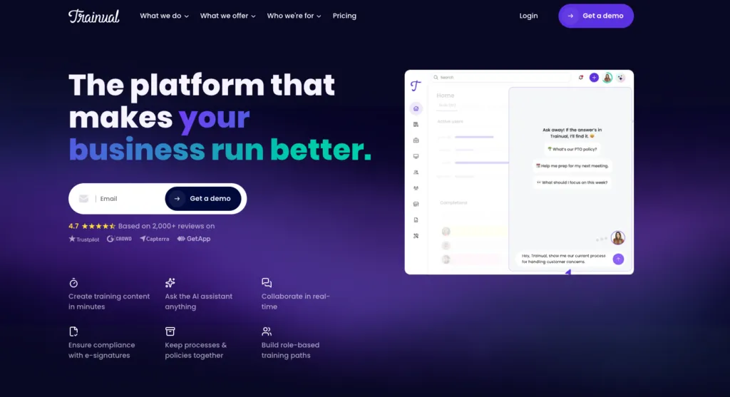 Trainual showing documented processes and role-based onboarding content