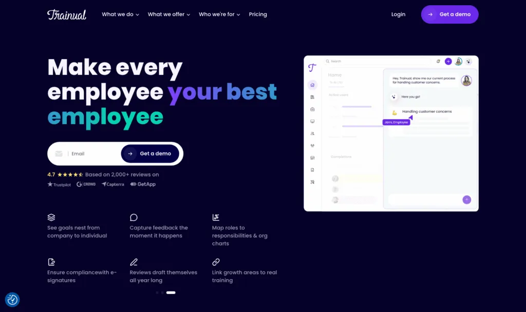 Trainual onboarding and training platform homepage