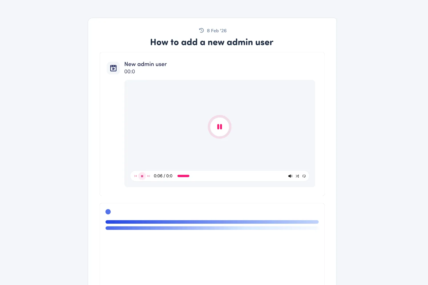 A Whale guide, How to add a new admin user, with a recorded video step