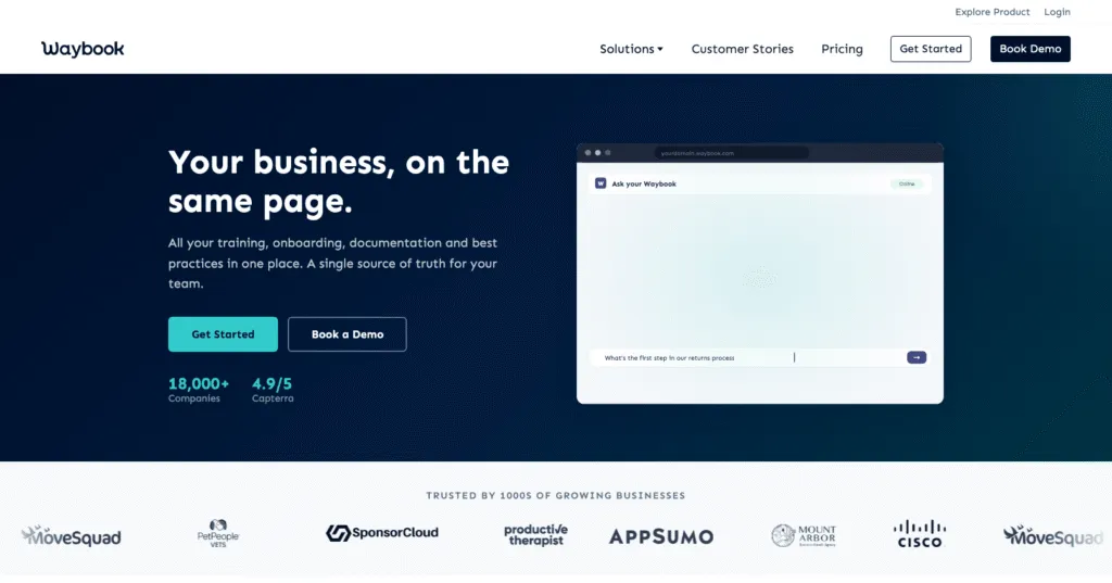 Waybook SOP onboarding and training platform for growing service businesses