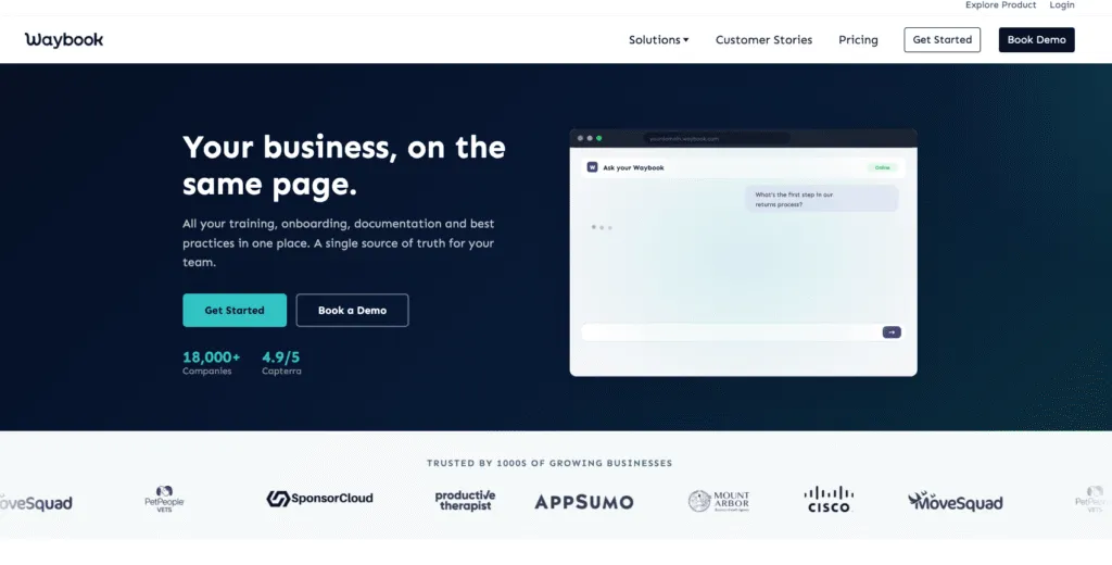 Waybook SOP onboarding and training platform for growing service businesses