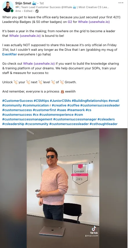 Whale Customer Success post