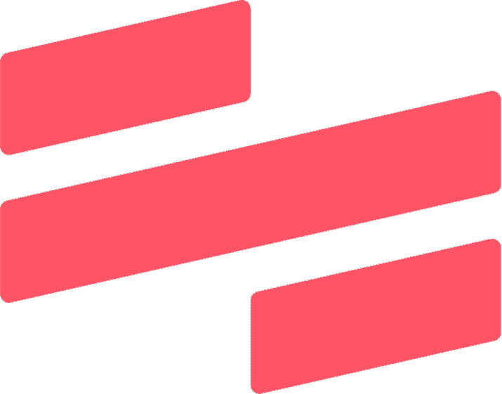 A logo featuring three horizontal red rectangles of varying lengths, aligned to form a diagonal pattern, ideal for representing streamlined onboarding processes.