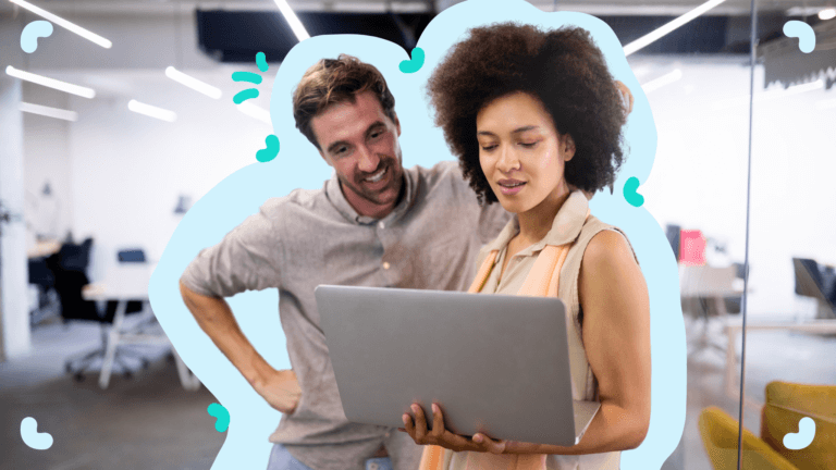 Colleagues discussing HR automation