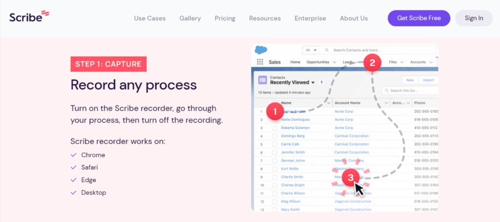 A standard operating procedure web page for recording my process.