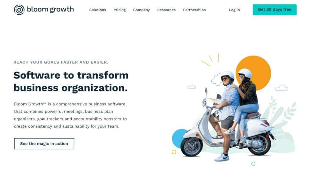 A training website showcasing a woman riding a scooter and a man on a motorcycle.
