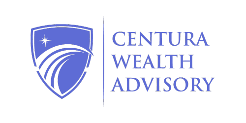 Centura Wealth Advisory's logo features a shield with a star and curved lines on the left. To the right, the company's name is presented in elegant blue text.