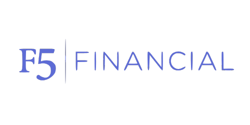 Logo of F5 Financial, with "F5" in large blue text and "Financial" in smaller blue text to the right, separated by a vertical line.