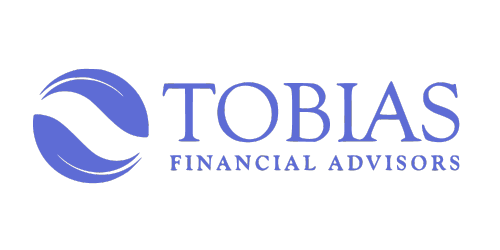 Logo of Tobias Financial Advisors featuring a stylized circular design on the left and the company name to the right in blue text on a black background. The logo perfectly encapsulates their expertise in process documentation & training for finance & insurance companies.