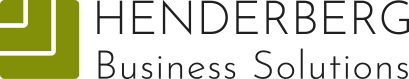 Logo of Henderberg Business Solutions with a green geometric symbol on the left and company name to the right, reflecting their commitment to employee training and effective onboarding processes.