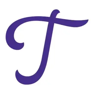 A stylized letter "T" with curved lines in purple, symbolizing the seamless flow of onboarding.