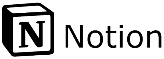 Logo of Notion, featuring a stylized black and white letter "N" inside a 3D cube shape, followed by the word "Notion" in a clean, sans-serif font—perfect for streamlining process documentation and employee training.