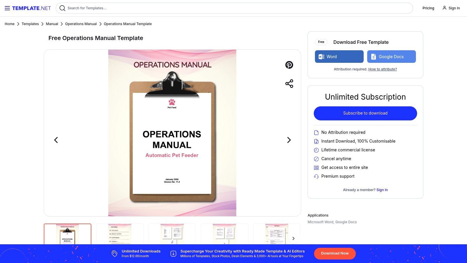 Template.net (Operations Manual Template)