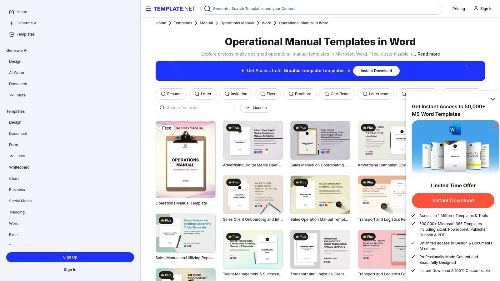 Template.net (Operational Manual Templates in Word)
