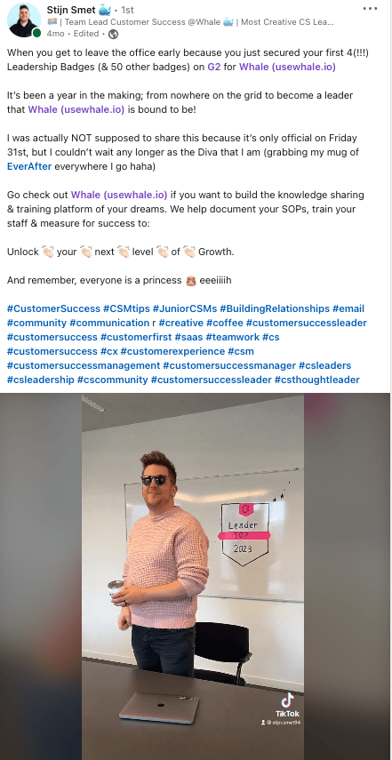 Whale Customer Success post