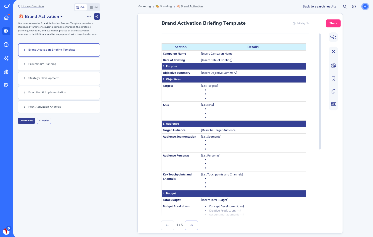 Brand Activation Template in Whale