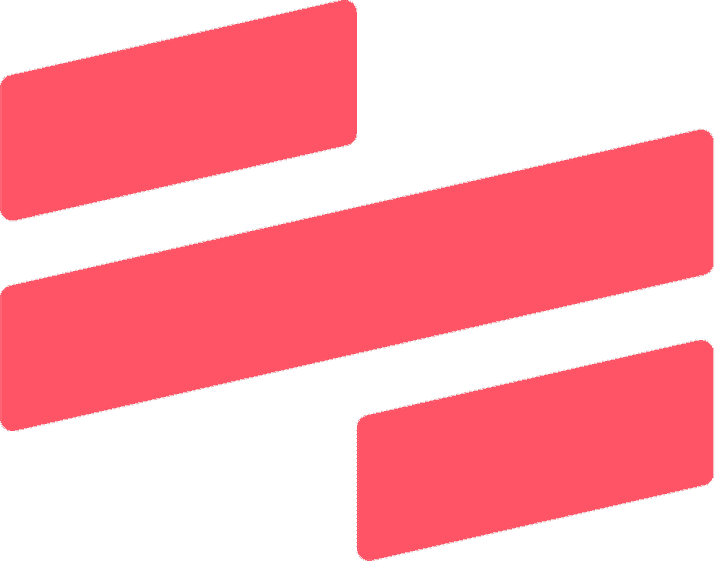 A logo featuring three horizontal red rectangles of varying lengths, aligned to form a diagonal pattern, ideal for representing streamlined onboarding processes.