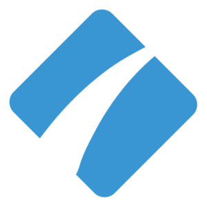 A blue, diagonal, split rectangle logo with two pieces slightly separated represents streamlined SOPs and efficient employee training.
