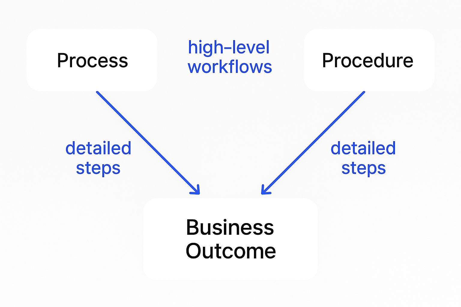 Infographic about processes vs procedures