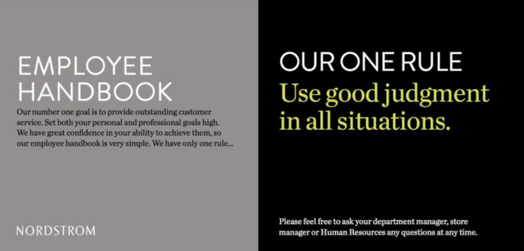 An employee handbook emphasizing the importance of good judgment in all knowledge-based processes and procedures.