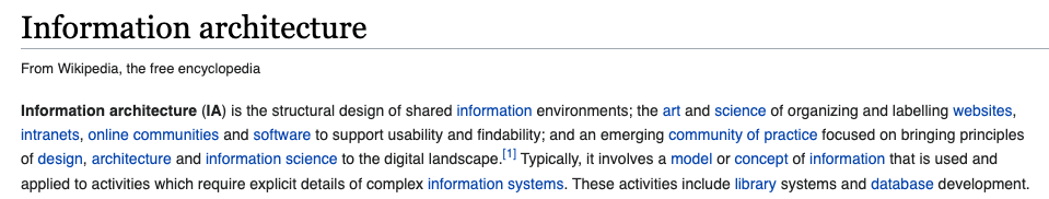 Information Architechture Wikipedia