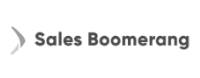 Sales boomerang logo on a white background emphasizing knowledge.