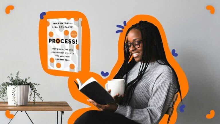 Woman rdoing a book review of Process!