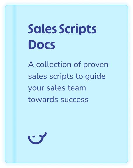 Sales scripts collection for team training and onboarding.
