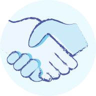 A handshake icon in a circle from the templates gallery.
