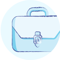 A briefcase icon in a circle from Templates Gallery.
