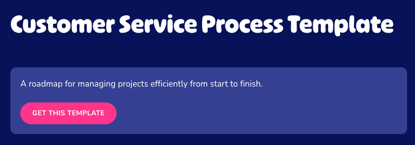 Customer Service Process Template
