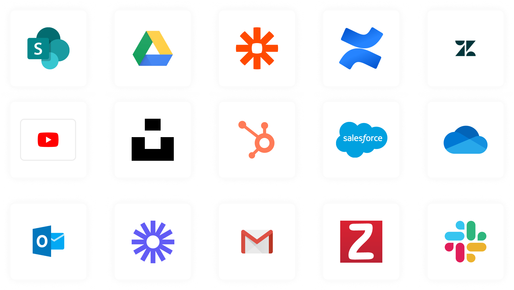 A collection of various logos displayed against a black background.