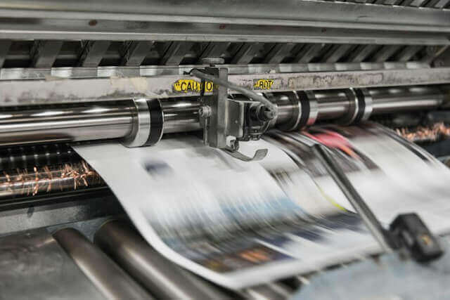 The newspaper printing process includes documentation and follows specific SOPs.
