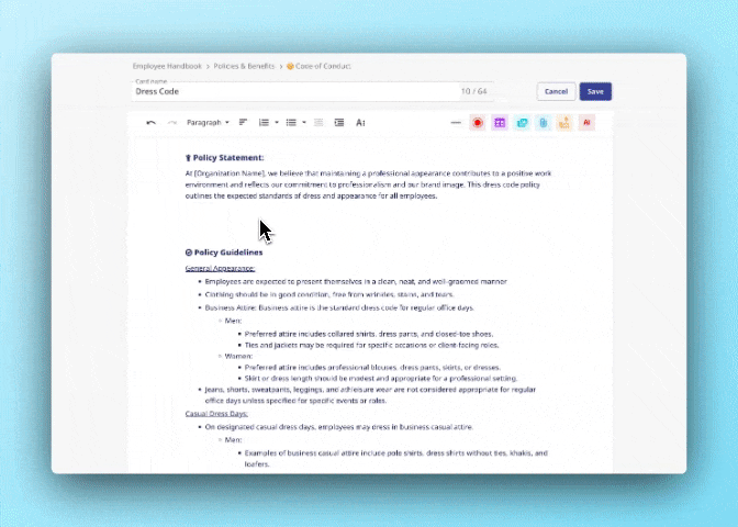 A screen shot of a page with a blue background illustrating knowledge processes.