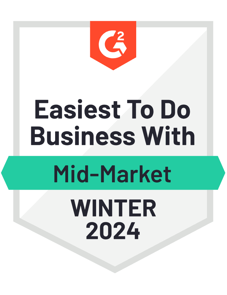 The easiest to do business with mid-market winter 2024 badge emphasizes the importance of employee training and knowledge.