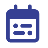 A calendar icon featuring the color blue placed on a black background, exemplifying the significance of documentation in maintaining knowledge using SOPs.